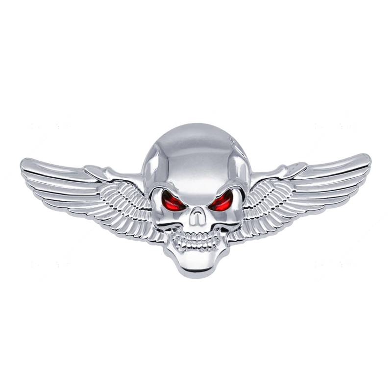 3D Schädelflügel Metallauto Aufkleber Schädel Embleme Badge Car Motorbike Decals Aufkleber Autozubehör Dekoration von SELVFZ