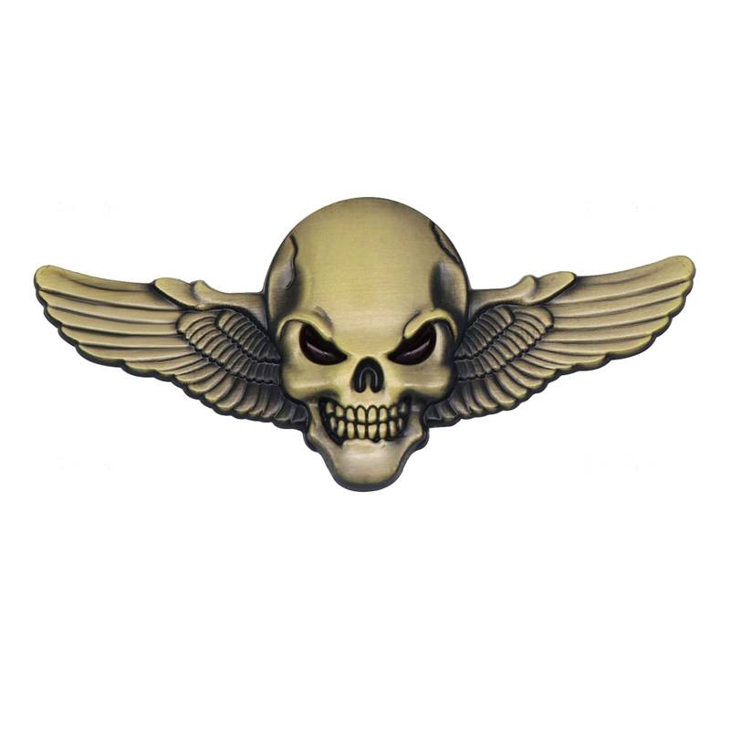 3D Schädelflügel Metallauto Aufkleber Schädel Embleme Badge Car Motorbike Decals Aufkleber Autozubehör Dekoration von SELVFZ