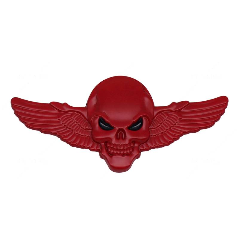 3D Schädelflügel Metallauto Aufkleber Schädel Embleme Badge Car Motorbike Decals Aufkleber Autozubehör Dekoration von SELVFZ