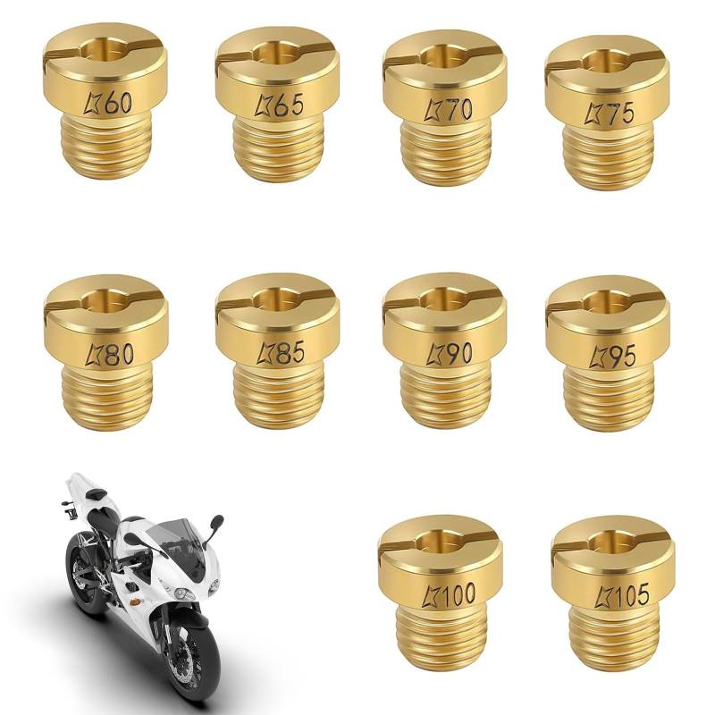 10 Stück Vergaserdüsen Set,Vergaser Düsen M6,Vergaser Hauptdüsen Set,Düsen Vergaserdüsen,Vergaserdüsen Satz,Vergaser Hauptdüse Set,Dellorto Düsenset M6,Für Roller Motorrad Schaltmoped von SEMINISMAR
