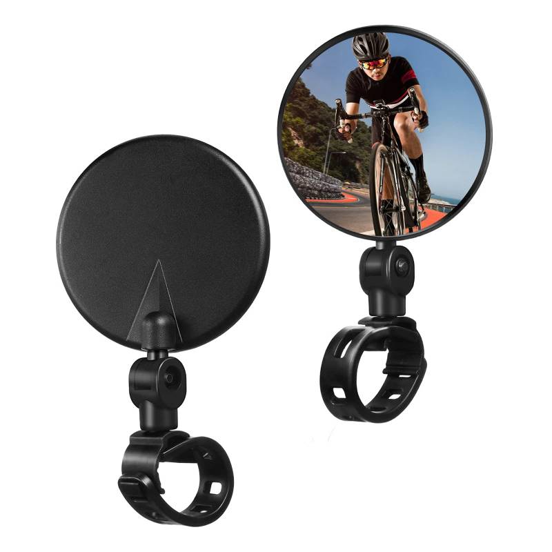 Fahrradspiegel,HD Echtglas Fahrrad Rückspiegel,360° Drehbar & Klappbar Fahrrad Rückspiegel,Flacher Lenker Drehspiegel Rückspiegel Lenkerspiegel für Fahrrad rennrad Mountainbikes (8 cm) von SEMINISMAR