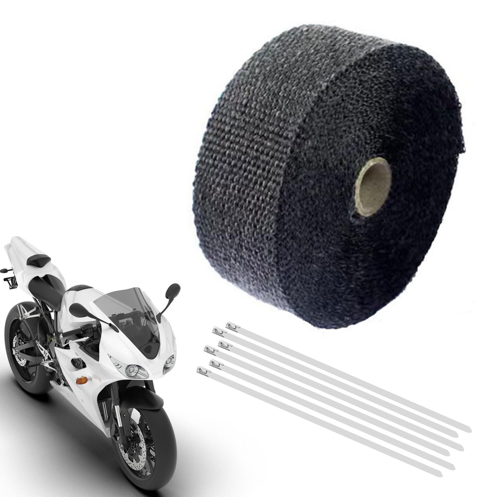 Hitzeschutzband Auspuffband,Hitzeschutzband Basaltfaser Auspuffband,Hitzeschutzband Basaltfaser,5M*2.5CM Hitzeschutzband Auspuff Gelb mit 6 Edelstahl Kabelbinder,Titan Hitzeschutzband aus Basaltfaser Hitzeschutzband Auspuffband,Hitzeschutzband Basaltfaser Auspuffband,Hitzeschutzband Basaltfaser,5M*2.5CM Hitzeschutzband Auspuff Gelb mit 6 Edelstahl Kabelbinder,Titan Hitzeschutzband aus Basaltfaser von SEMINISMAR