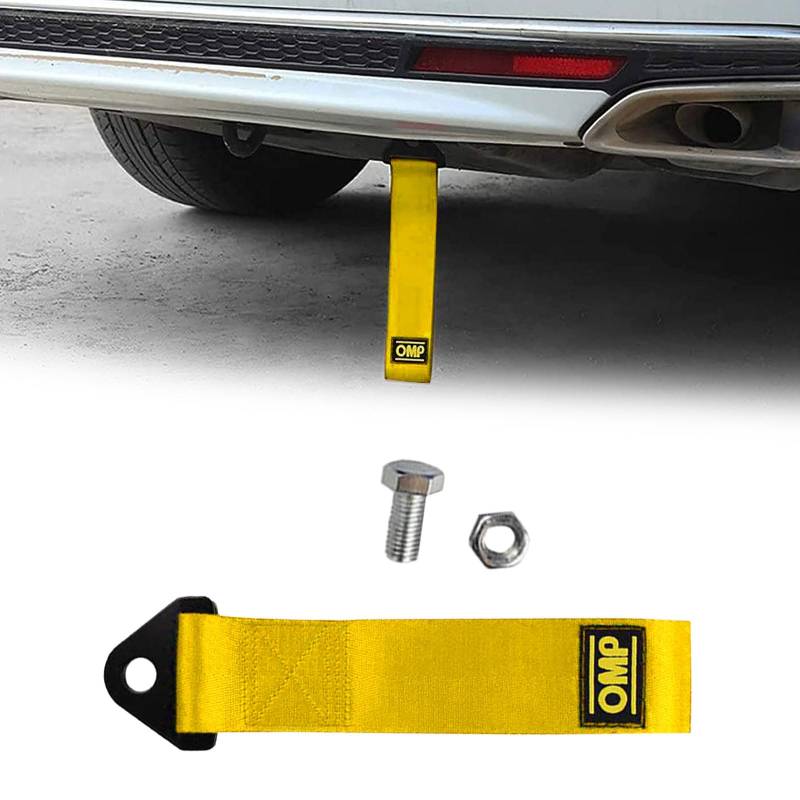 Racing-Abschleppgurt,Racing Auto Anhänger Seil,Auto Abschleppschlaufe,Motorrad Abschleppschlaufe,multifunktionales Traktionsseil,Nylon-Abschleppseile,für vordere hintere Stoßstange,gelb,1 Stücke von SEMINISMAR