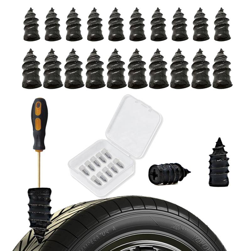 Reifenreparatur Gumminägel,Gummi Nagel Reifen Reparatur Nägel,Tubeless Reifenreparaturen,Vakuum Reifen Reparatur Nagel Schlauchlose Reifen-Reparaturset,Schnelles Werkzeug Reifenreparaturnagel,20 Stück von SEMINISMAR