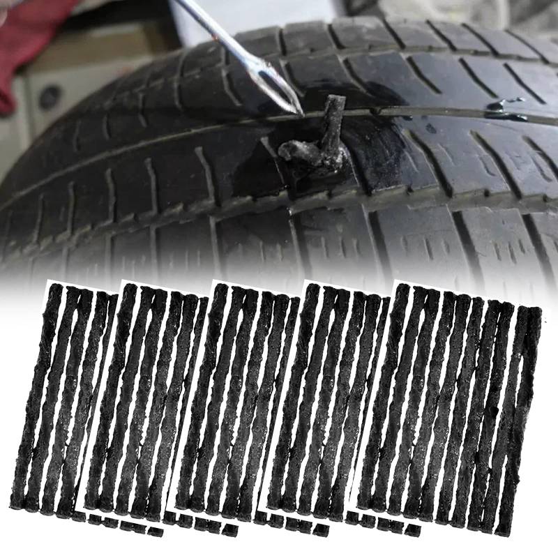 Reifenreparatur Streifen,schwarz Reifen Reparatur Streifen,Tubeless Reifen Reparatur Kit,Auto Reifen Reparatur Kit,Reifenreparatur Auto,Reifenreparatur Stopfen,Reifenreparaturset,100x3.5mm,50 stück von SEMINISMAR