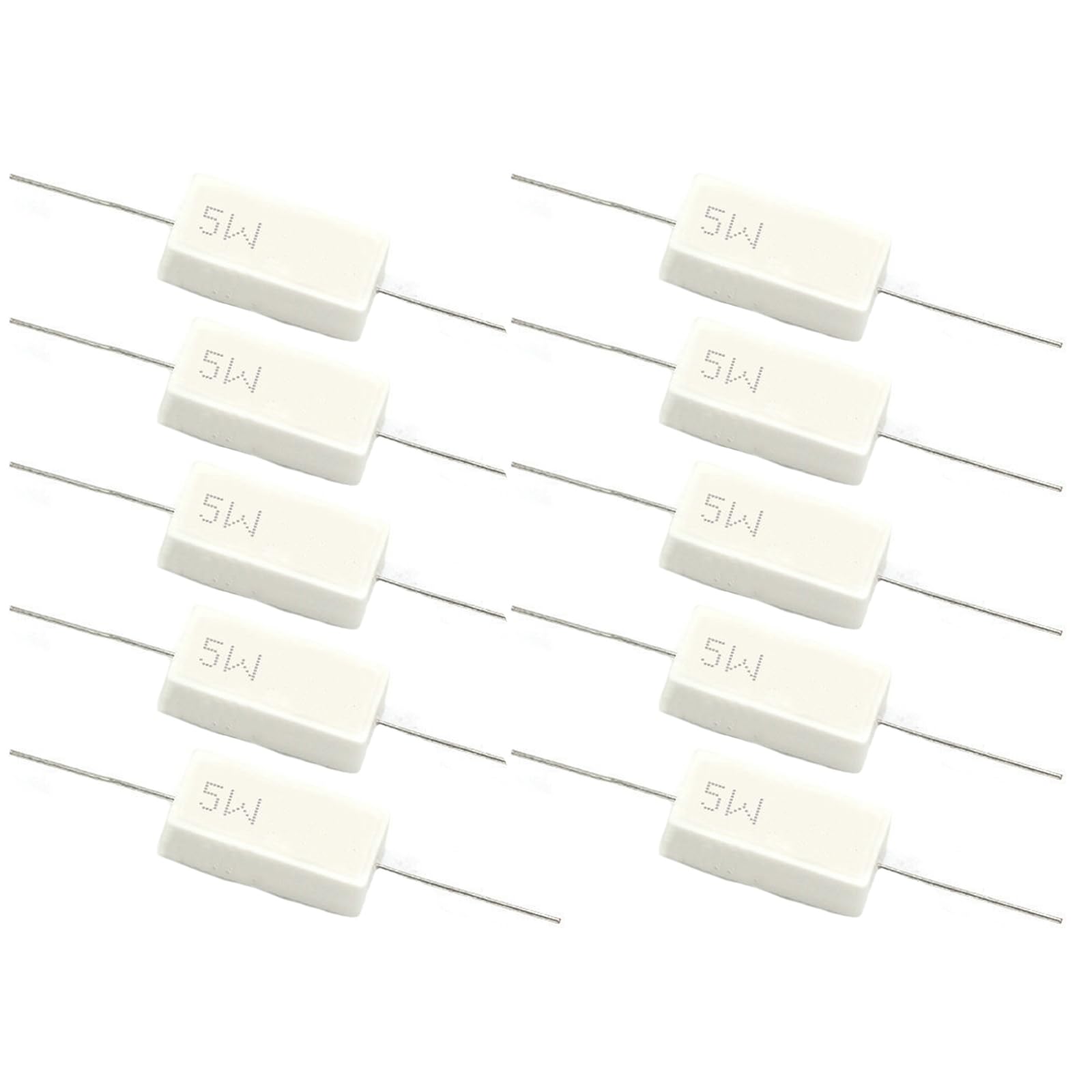 Keramik-Zement-Widerstände, 5 W, 10 Ohm, drahtgewickelter Keramik-Zement-Widerstand, Keramik-Zement-Widerstand, 10 Stück Keramik-Zement-Widerstände, 5 W, 10 Ohm, drahtgewickelter Keramik-Zement-Widerstand, Keramik-Zement-Widerstand, 10 Stück von SENRISE
