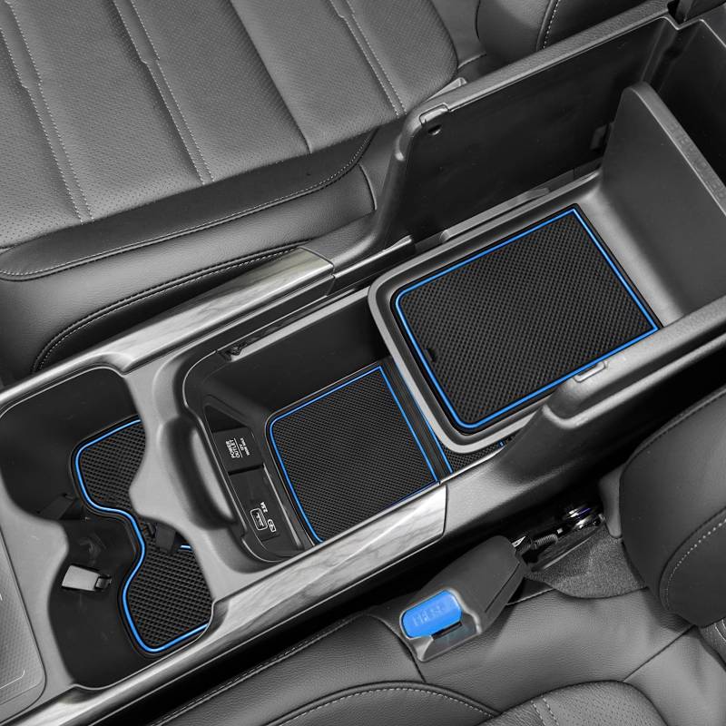 SENSHINE Für Honda CR-V CRV Zubehör 2020 2021 Becherhalter-Einsatz Mittelkonsole Verkleidung Tür Paket Matten 20-teiliges Set (Blauer Rand) von SENSHINE