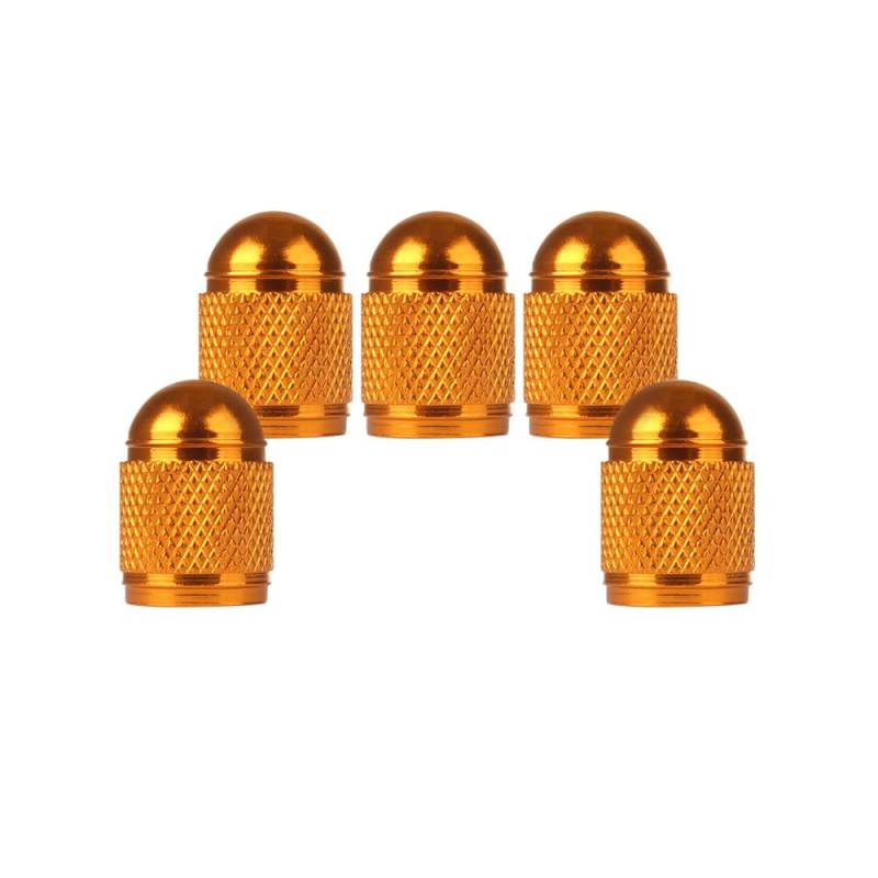 SENZEAL 5 Stück Ventilkappen Auto Bullet Typ Universal Reifenventilkappen Aluminium Autoreifen Ventilkappen Ventilschutzkappen für Auto Fahrrad Motorräder LKW SUV Gold von SENZEAL