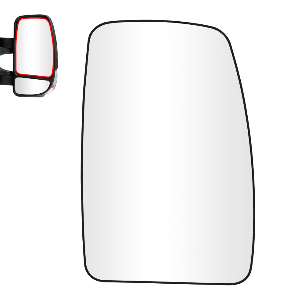 SENZEAL Spiegelglas Beifahrerseite Beheizbar mit Trägerplatte für Renault Master 3 2010-2024 Opel Movano B 2010-2021 Nissan NV400 2010-2021 963655132R Außenspiegel Glas Ersatz Oben Rechts von SENZEAL