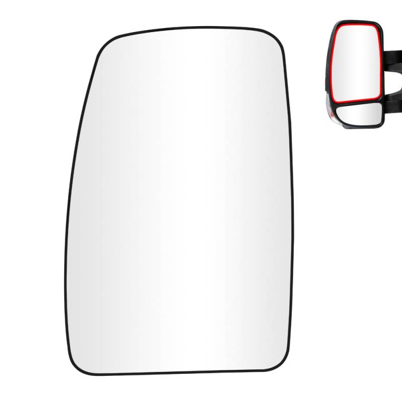SENZEAL Spiegelglas Fahrerseite Beheizbar mit Trägerplatte für Renault Master 3 2010-2024 Opel Movano B 2010-2021 Nissan NV400 2010-2021 963662420R Außenspiegel Glas Ersatz Oben Links von SENZEAL