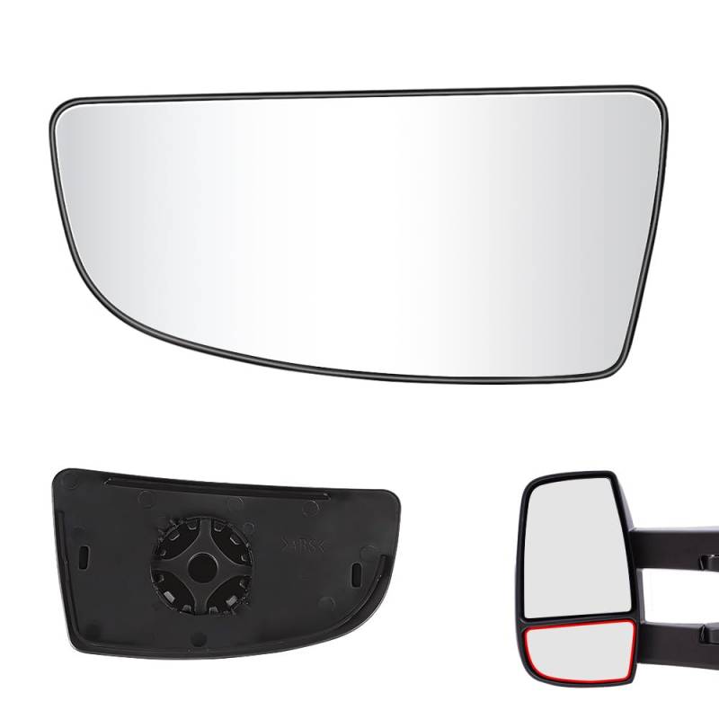 SENZEAL Spiegelglas Links Fahrerseite mit Trägerplatte für Ford Transit MK8 2014-2022 1855103 BK3117C718AB Außenspiegel Glas Ersatz (Unten Links) von SENZEAL
