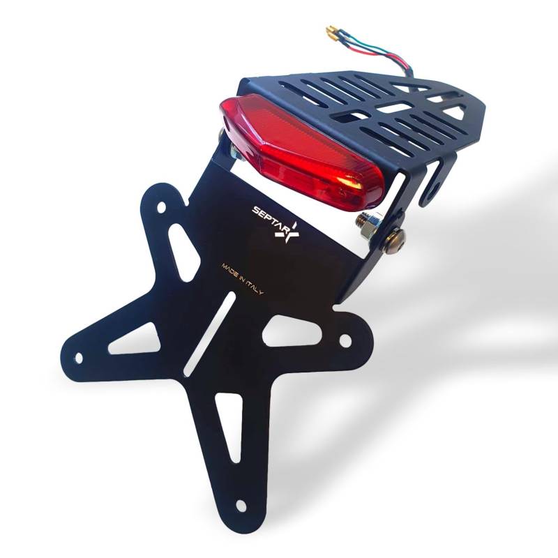 Universal verstellbarer Kennzeichenhalter mit Scheinwerfer und Blinkern Motorrad Motard 50 cc | SEPTAR von SEPTAR