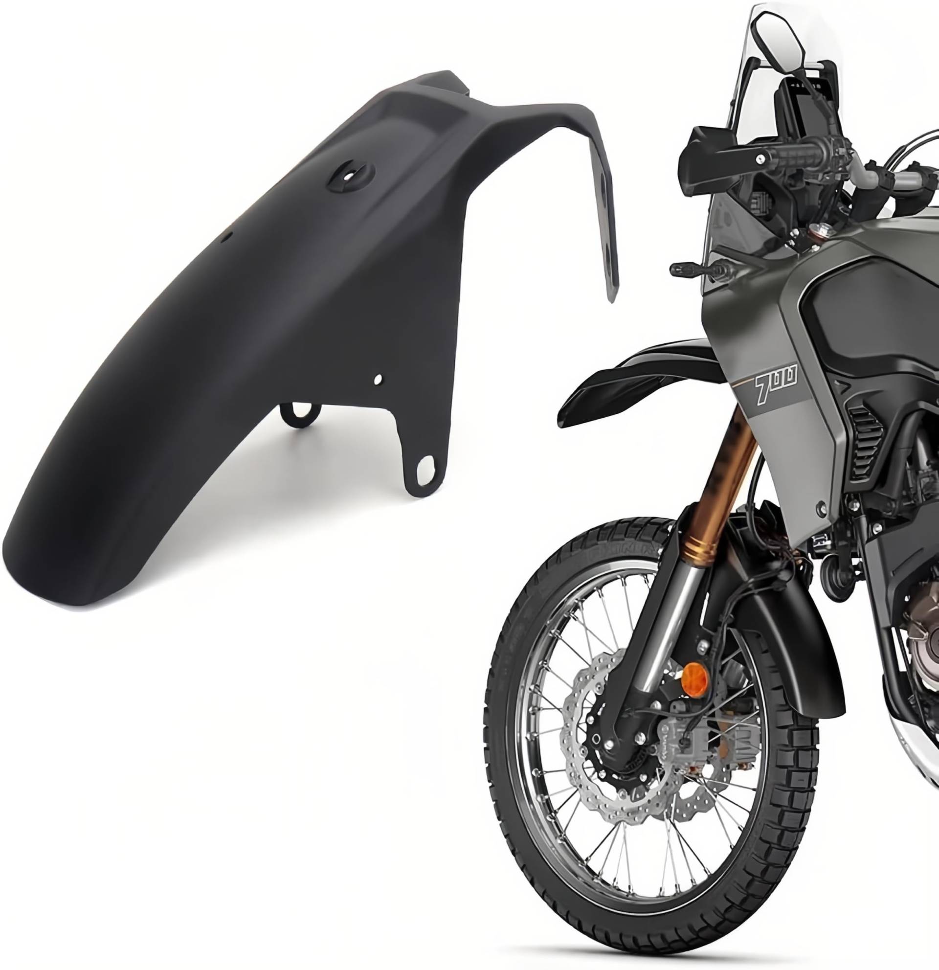 Motocross Zubehör Kotflügel vorne hoch/niedrig Kotflügel für Yamaha Tenere 700/ Tenere 700 Rally/Tenere 700 World Raid/Tenere 700 World Rally (tiefes Schutzblech - Schwarz Matt) von SERALI
