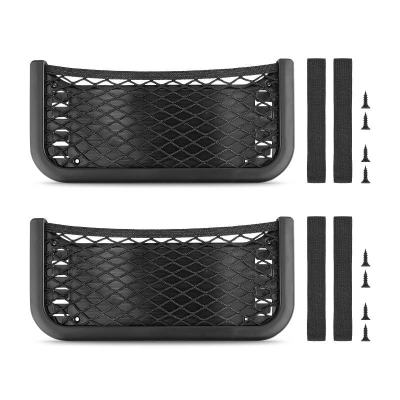 2 Stück Aufbewahrungsnetz Universal-Auto-Netz-Organizer Kofferraum Netztasche Selbstklebendes Autonetz Mit Gummiband Ablagenetz für Mobiltelefone, Führerscheine und Kleine Gegenstände von SERKABO