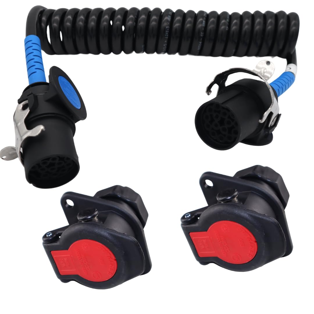SERTPLAS 15 Polig 24V-ADR Spiral Kabel Adapter Elektrowendel mit Steckern inkl. 2 Stück 15 Polige Steckdose 24V-ADR passend Land & Baumaschinen, LKW, Anhänger SERTPLAS 15 Polig 24V-ADR Spiral Kabel Adapter Elektrowendel mit Steckern inkl. 2 Stück 15 Polige Steckdose 24V-ADR passend Land & Baumaschinen, LKW, Anhänger von SERTPLAS