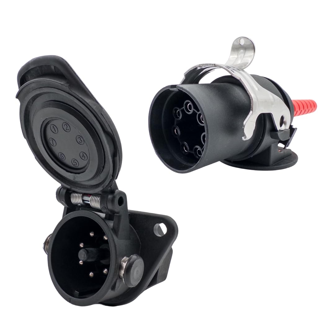 SERTPLAS 7 Polig 24V Stecker und Steckdose ABS/EBS Set mit Schraubkontakte, Wasserdicht, ADR für LKW, Anhänger, Nutzfahrzeuge, Agrar, ISO 7638 ISO 12098 SERTPLAS 7 Polig 24V Stecker und Steckdose ABS/EBS Set mit Schraubkontakte, Wasserdicht, ADR für LKW, Anhänger, Nutzfahrzeuge, Agrar, ISO 7638 ISO 12098 von SERTPLAS