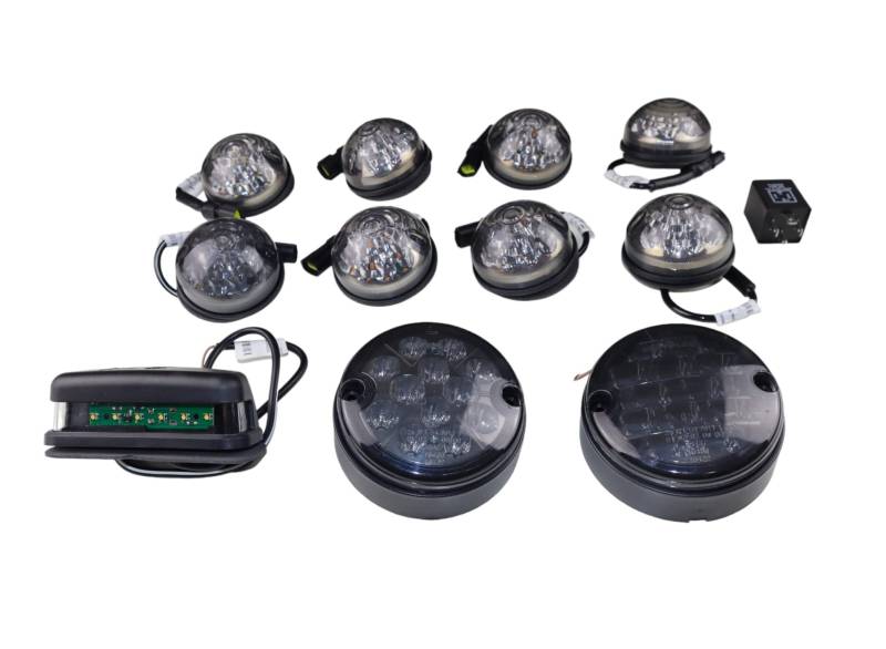 SERTPLAS Defender 10 Stück LED Scheinwerfer, Deluxe LED Rauchglas Leuchten, Led Blinker, Lampe Upgrade Light Kit Für Land Rover Defender 1990-2016 90/110 von SERTPLAS
