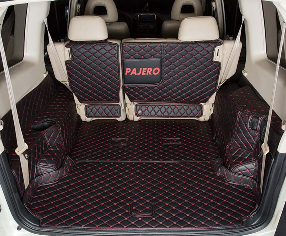 SERTUV Leder Kofferraummatten Kofferraumwanne, für Mitsubishi Pajero V93 V97 2008-2022 Car Fahrzeuganpassung Heck Kofferraum VollstäNdige Schutzmatten Zubehör,BlackRed-1Set SERTUV Leder Kofferraummatten Kofferraumwanne, für Mitsubishi Pajero V93 V97 2008-2022 Car Fahrzeuganpassung Heck Kofferraum VollstäNdige Schutzmatten Zubehör,BlackRed-1Set von SERTUV