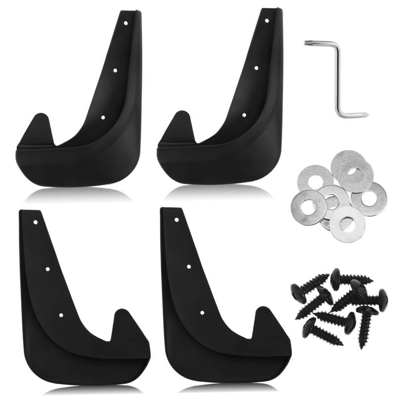 SEWOART 4Stücke Universelle Schmutzfänger für Auto Radschutzblech Einfache Installation Elegantes Design Kompatibel mit Meisten Fahrzeugmodellen Schutz Schlamm von SEWOART