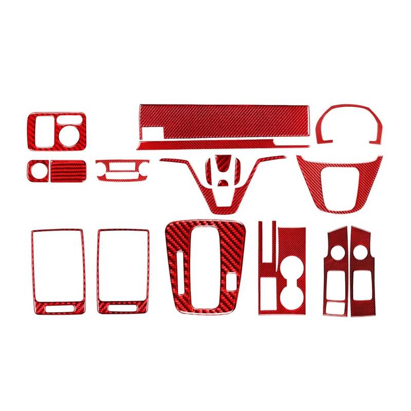 Auto Interieur 20 Stück Rote Carbonfaser-Auto-Innendekorationsaufkleber Für CR-V Für CRV 2007–2011, LHD Auto Dekoration von SFGOFJGO