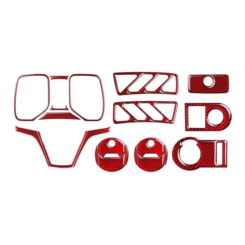 Auto Interieur 21 Stück Rote Kohlefaser Auto Komplettes Set Innendekoration Abdeckung Trim Für Chevy Für Camaro 2010-2015 LHD Auto Dekoration von SFGOFJGO