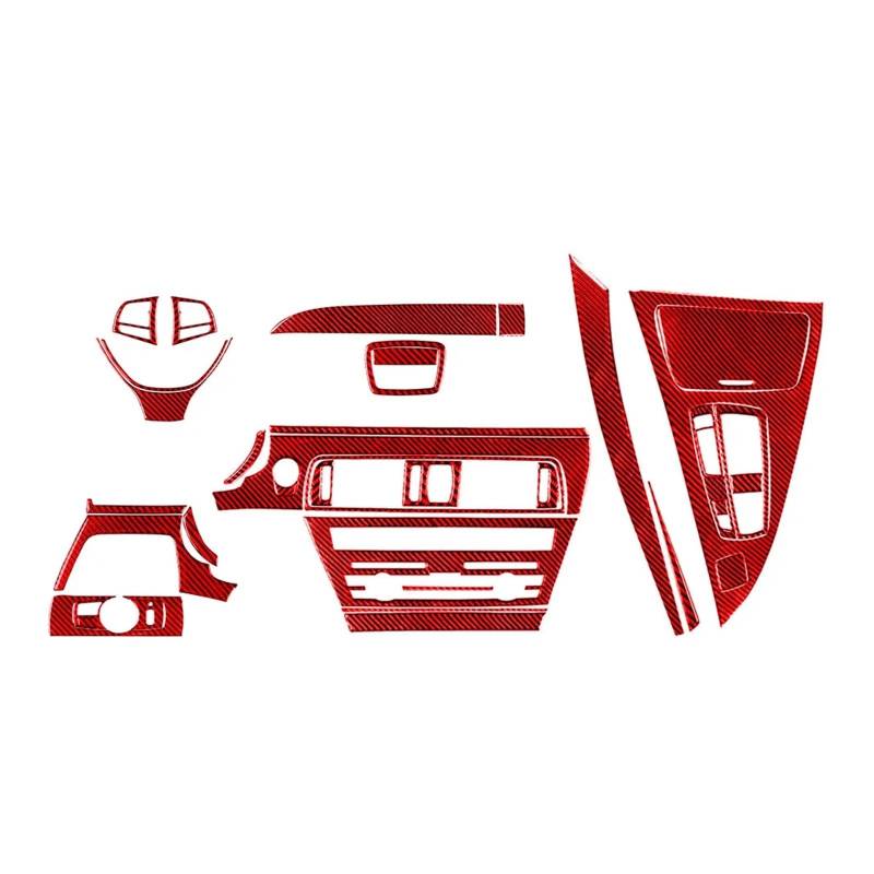 Auto Interieur 36-teiliges Carbon-Faser-Auto-Innenraum-Mittelkonsolen-Armaturenbrett-Dekorationskit Für 6er F12 F13 2011-2018 Auto Dekoration(Rot) von SFGOFJGO