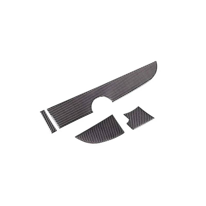 Auto Interieur Für Abarth 595 2011-2023 Für Abarth 695 2017-2023 4PCS Carbon Fiber Car Dashboard Panel Dekorative Aufkleber Trim Auto Dekoration(Schwarz) von SFGOFJGO