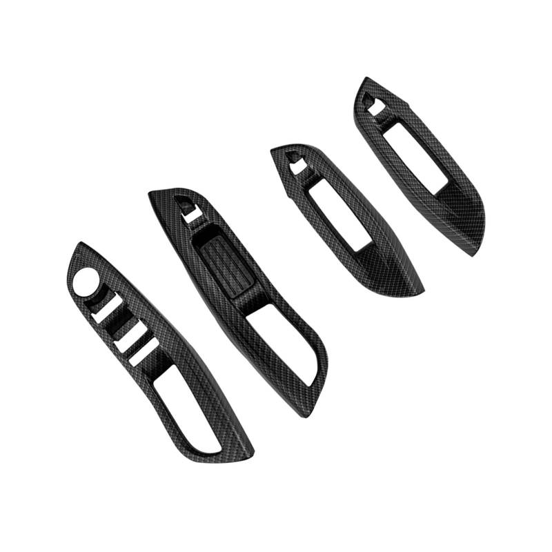 Auto Interieur Für Ford Für Focus 3 MK 3 2015-2018 Auto Fensterheber Panel Rahmen Dekoration Abdeckung Trim Aufkleber Auto Dekoration(Carbon fibernlack) von SFGOFJGO