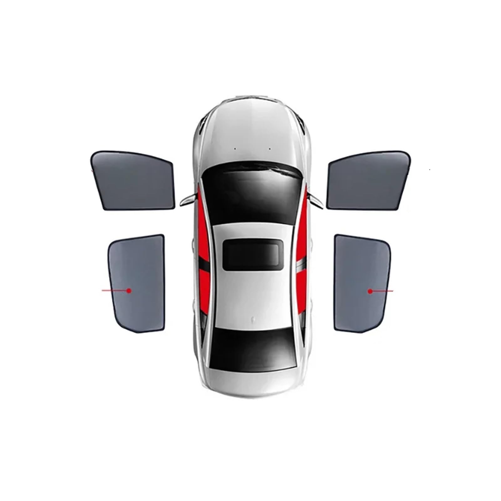Auto Sonnenschutz Für Mitsubishi Für Outlander Für MK2 Sonnenschutz Für Windschutzscheibe Vorhang Für Hintere Seitenscheibe Sonnenschutzvisier(4PCS Front Rear) von SFGOFJGO