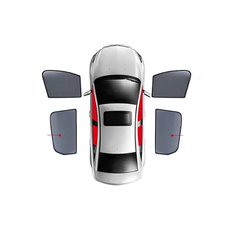 Auto Sonnenschutz Für Mitsubishi Für Outlander Für MK2 Sonnenschutz Für Windschutzscheibe Vorhang Für Hintere Seitenscheibe Sonnenschutzvisier(4PCS Front Rear) von SFGOFJGO