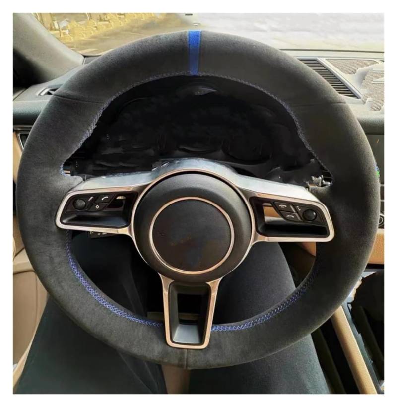 Lenkradschutz Anpassung Auto Lenkradbezug Zubehör Handnähen Wildleder Leder rutschfest Für Cayman Für Boxster Für Cayenne Lenkrad Abdeckung(Gelb) von SFGOFJGO