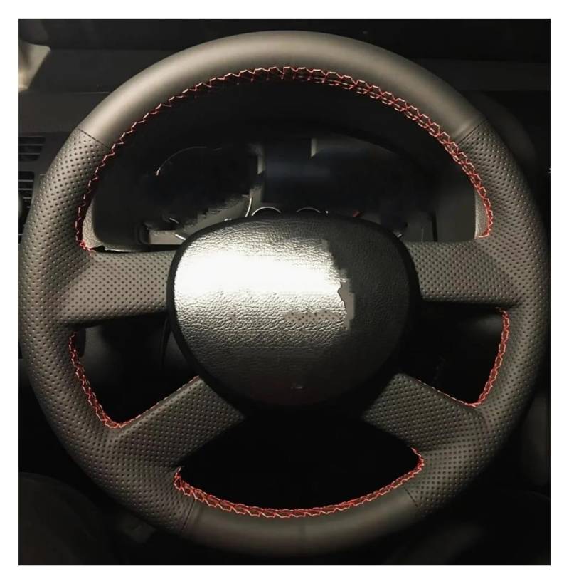 Lenkradschutz Anpassung Handnähen Mikrofaser Leder rutschfeste Auto Lenkradbezug Zubehör Für VW Für Polo 2003-2006 Lenkrad Abdeckung(Weiss) von SFGOFJGO