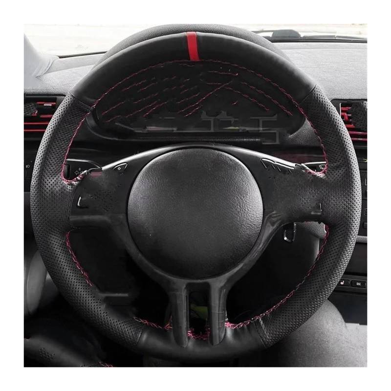 Lenkradschutz Auto-Innenausstattung Lenkradbezug Aus Leder Für 3er 5er E46 Coupé E39 X5 E53 Z3 E36 2000-2003 Handgeflochtene Perforierte Zierleiste Lenkrad Abdeckung(Blau) von SFGOFJGO