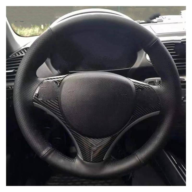 Lenkradschutz Autolenkradabdeckung Schwarzes Kunstleder Handgenäht Für E90 E91 E92 E93 E87 E81 E82 E88 X1 E84 Autozubehör Lenkrad Abdeckung(Orange Thread) von SFGOFJGO