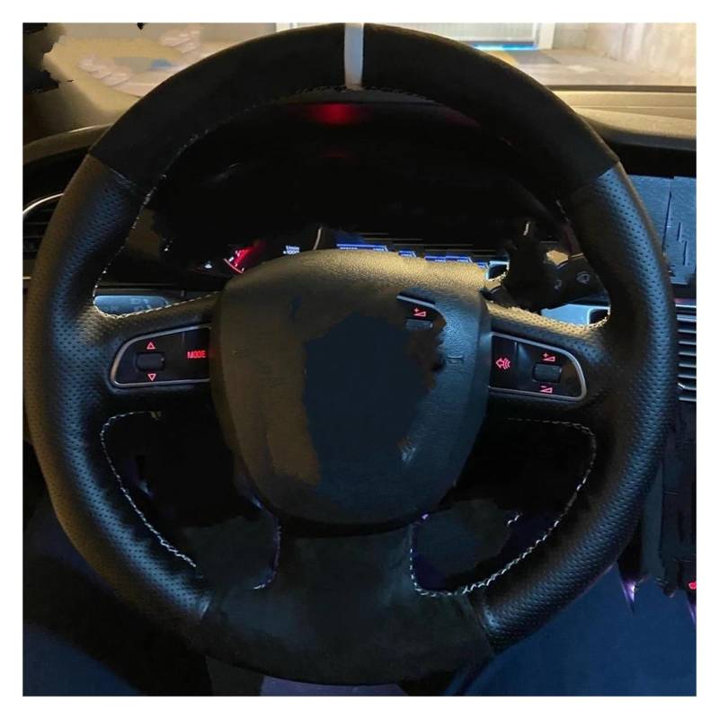 Lenkradschutz Braid Auto Lenkradbezug Wildleder für A3 8P für Sportback A4 B8 für Avant A5 8T A6 C6 A8 D3 Q5 8R Q7 4L S3 S4 S5 für Seat für Exeo Lenkrad Abdeckung(R-Blue) von SFGOFJGO