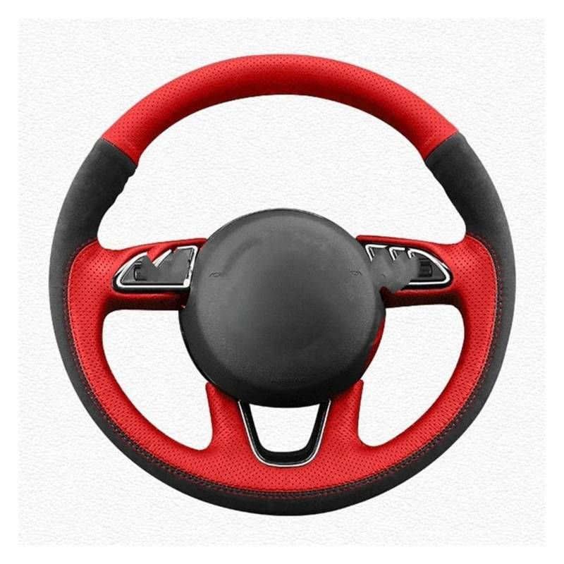 Lenkradschutz DIY-Lenkradbezüge Aus Schwarzem Echtleder Und Wildleder Für A3 A4 A7 A5 A6 Für Allroad RS 7 2014 2015 S6 S7 2013-2018 S8 Lenkrad Abdeckung(Rot) von SFGOFJGO