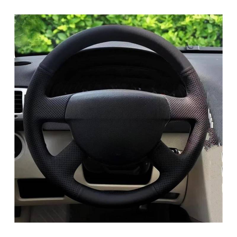 Lenkradschutz Handgenähtes Leder Für VW Für Caddy 2003 2004 2005 2006 Für Caravelle 2003-2009 Für Transporter T5 2006 Innenlenkradabdeckung Lenkrad Abdeckung(Gelb) von SFGOFJGO