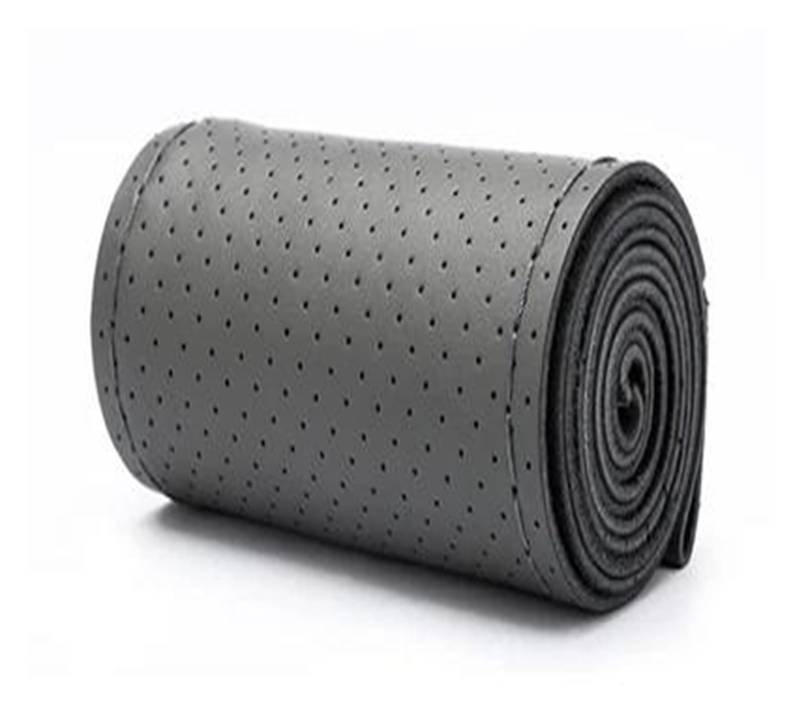 Lenkradschutz Lenkradbezug fürs Auto echtes Leder weiches rutschfestes Rindsleder geflochtene Hülle mit Nadel und Faden 38 cm Lenkrad Abdeckung(Grey) von SFGOFJGO