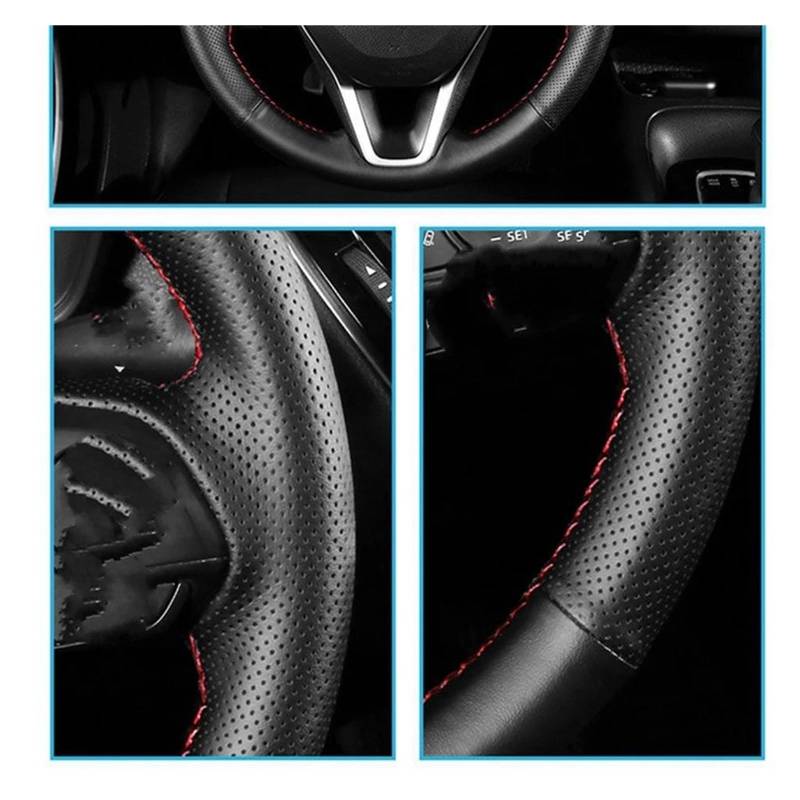 Lenkradschutz Maßgeschneiderte rutschfeste Leder-Lenkradabdeckung Für VW Für Golf 4 Für MK4 1998–2002 2003 2004 Für Passat Für B5 1996–2005 Alt Lenkrad Abdeckung(R-Blue) von SFGOFJGO