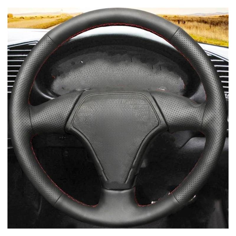 Lenkradschutz Schwarze Kunstleder-Lenkradabdeckung DIY handgenähte Auto-Lenkradabdeckungen für E36 E46 E39 Lenkrad Abdeckung(L-Blue Thread) von SFGOFJGO