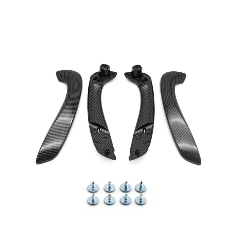 SFGOFJGO Innentürgriff Carbon Black Auto-Innenraum Vorne Links Rechts Türgriff Kit Für Megane 3 Für MK3 Für Fluence 809540001R 809600007R Innentürgriffabdeckung(Carbon 4PCs) von SFGOFJGO