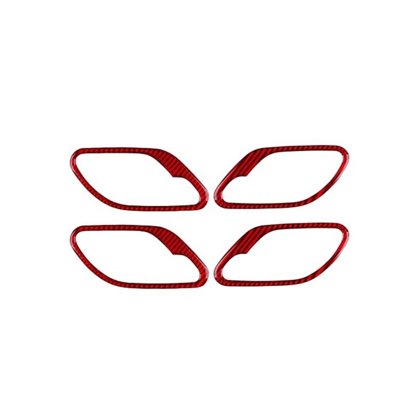 Xuanqingyi Store 4-teiliger Aufkleber aus Kohlefaser for die Türgriffrahmenabdeckung, kompatibel mit B*MW, kompatibel mit 5er-Serie E39 M5 1998–2003, Zubehör, Innenausstattung(Red) von SFHDFLUQ