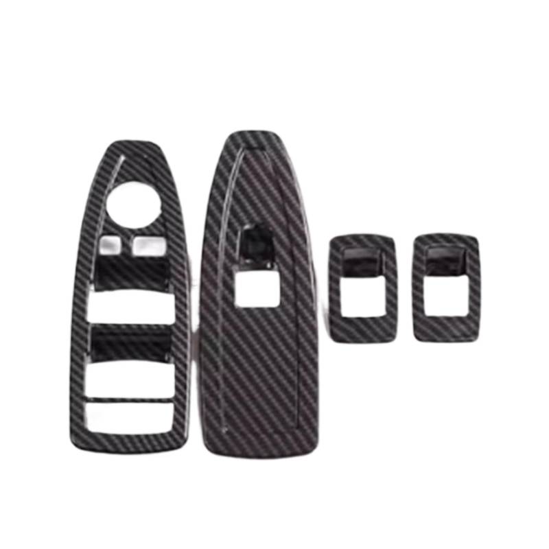 Xuanqingyi Store ABS-Autofensterglasheberknopf-Dekorationsrahmen-Zierabdeckungsaufkleber, kompatibel mit B*MW X1 F48 X2 F39 2016-22, Auto-Innenausstattung(ABS carbon for 16-20) von SFHDFLUQ