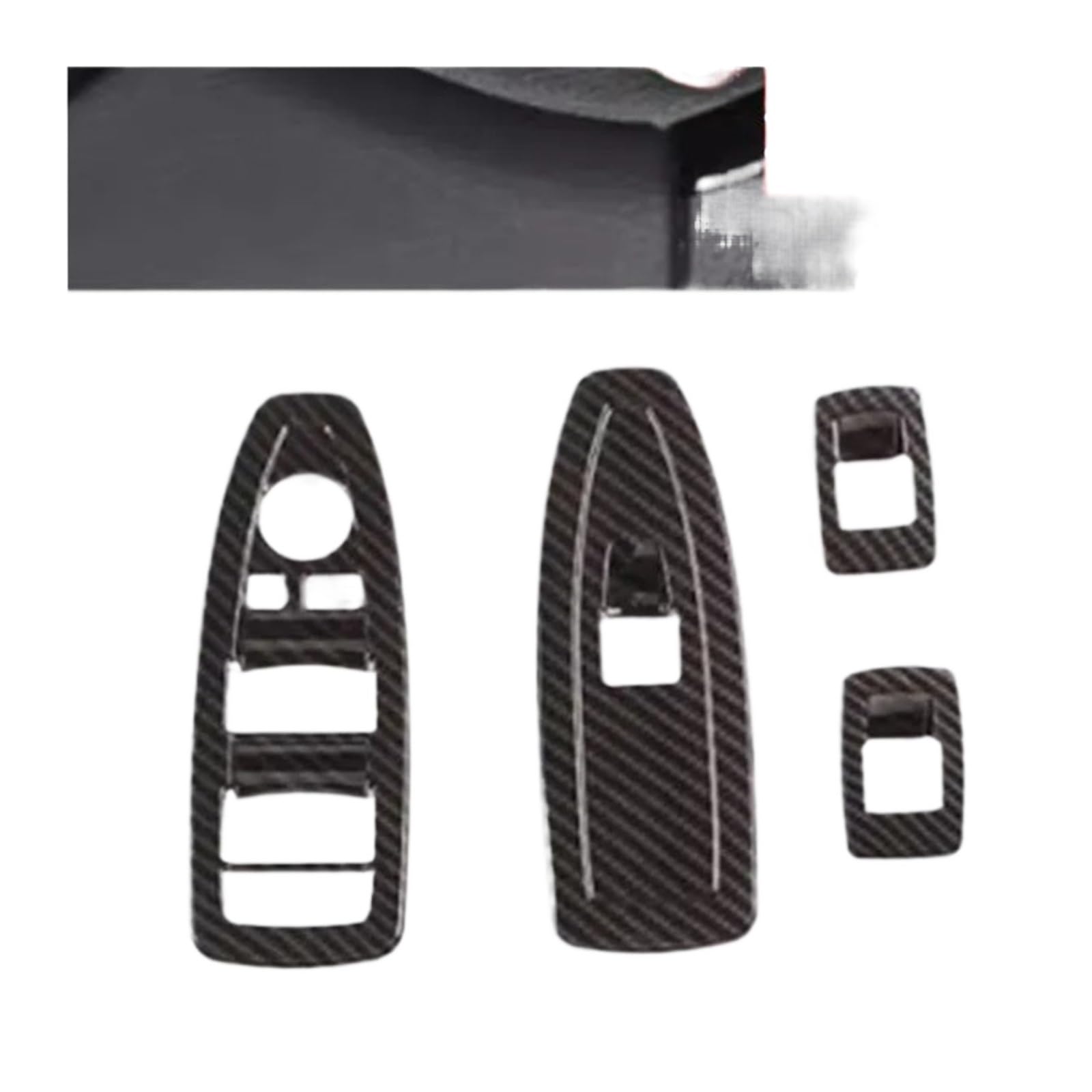 Xuanqingyi Store ABS-Autofensterglasheberknopf-Dekorationsrahmen-Zierabdeckungsaufkleber, kompatibel mit B*MW X1 F48 X2 F39 2016-22, Auto-Innenausstattung(ABS carbon for 21-22) von SFHDFLUQ