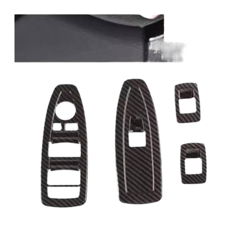 Xuanqingyi Store ABS-Autofensterglasheberknopf-Dekorationsrahmen-Zierabdeckungsaufkleber, kompatibel mit B*MW X1 F48 X2 F39 2016-22, Auto-Innenausstattung(ABS carbon for 21-22) von SFHDFLUQ