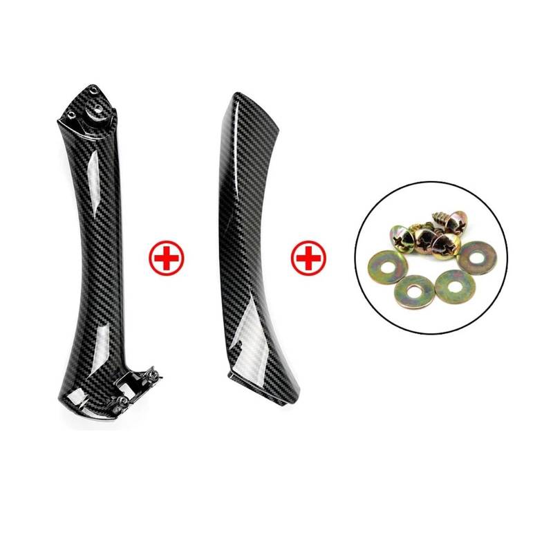Türgriff Innen Auto-Innengriff Innentürverkleidung Pull Trim Cover Grau Beige Schwarz Links rechts Für 3er E90 E91 316 318 320 325 328 Innentürgriffabdeckung(C Fiber-S-Right) von SFIFHSKFH
