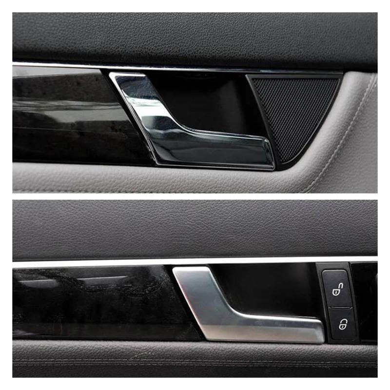 Türgriff Innen Auto-Innentürgriffe für Mercedes für Benz C-Klasse W204 GLK Innentüren Panel Griffleiste Pull Trim Abdeckung verchromt Mattte/LR Innentürgriffabdeckung(Matte Left) von SFIFHSKFH