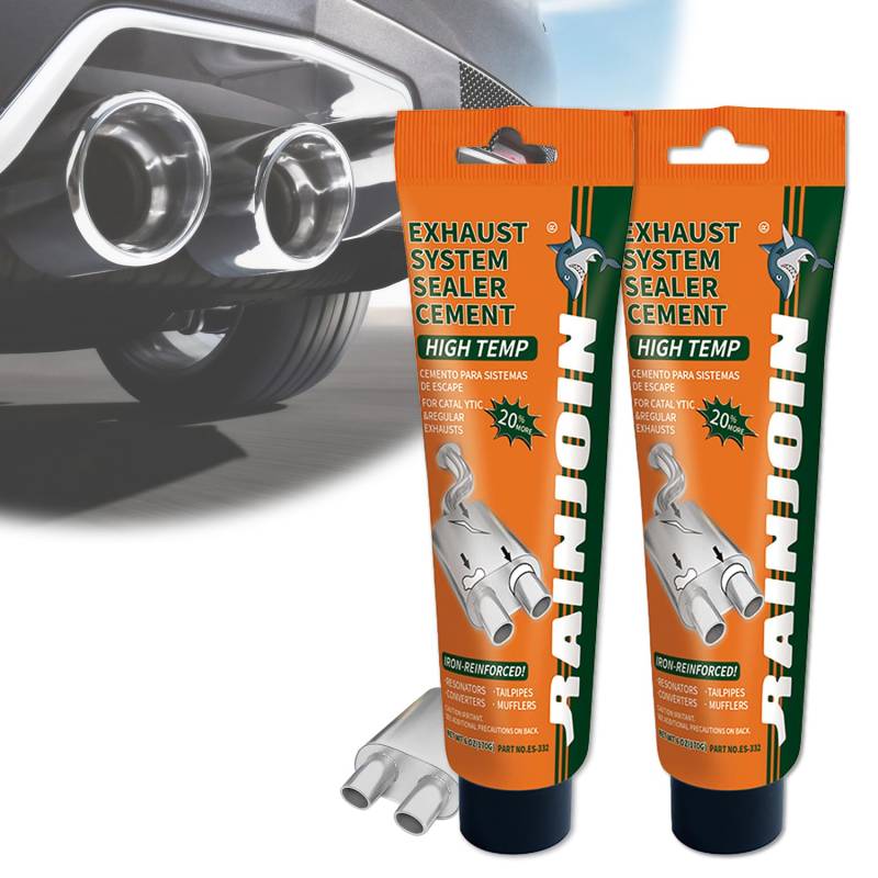 SFNN 2x170g Auspuffreparaturpaste Auspuff Dichtmasse Hitzebeständig Auspuff Paste Hohe Gasdichtigkeit Auspuff Reparaturset Dichtband Montagepaste, für Endrohre, Katalysatoren, Autoschalldämpfer von SFNN