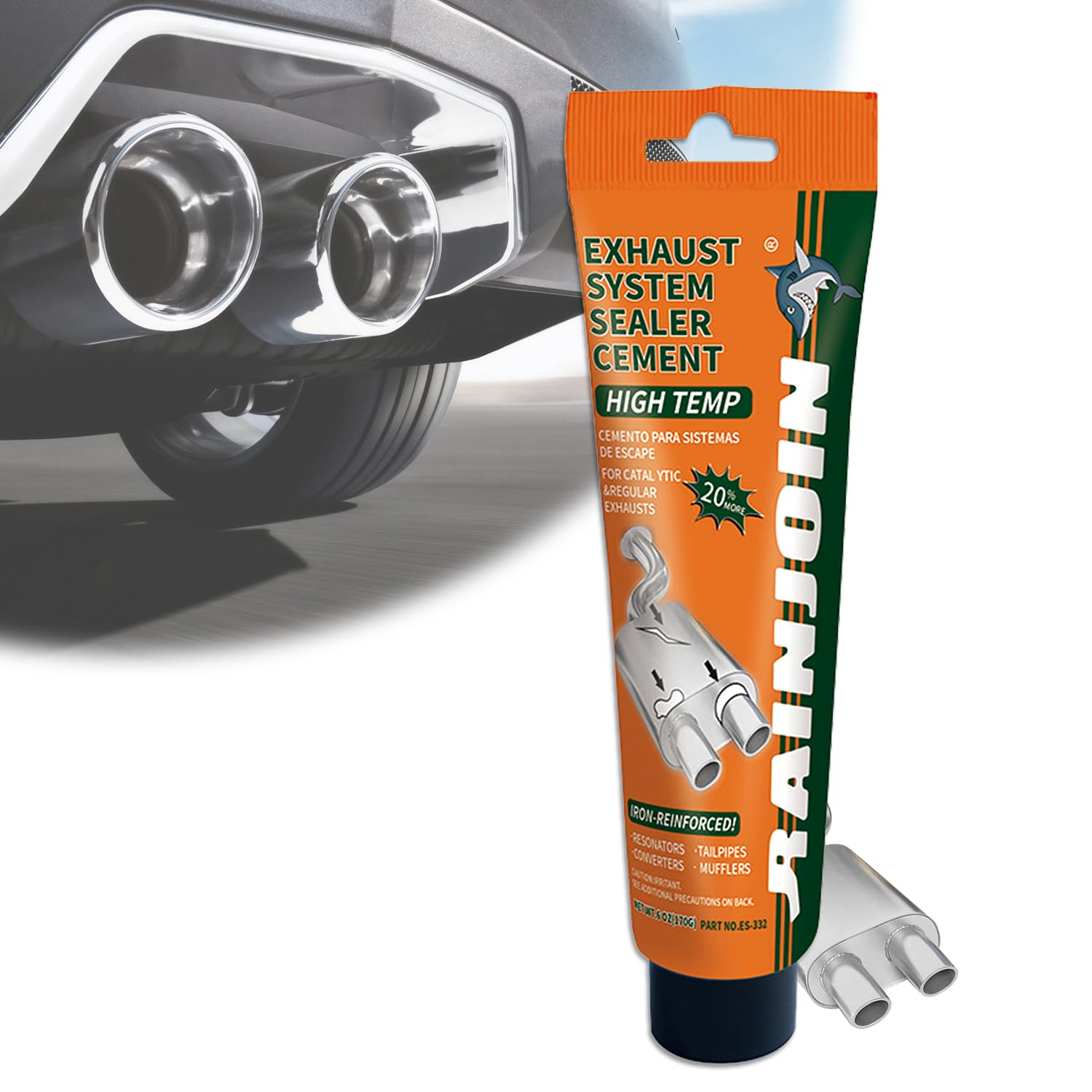 SFNN 170g Auspuffreparaturpaste Auspuff Dichtmasse Hitzebeständig Auspuff Paste Hohe Gasdichtigkeit Auspuff Reparaturset Dichtband Montagepaste, für Endrohre, Katalysatoren, Autoschalldämpfer von SFNN