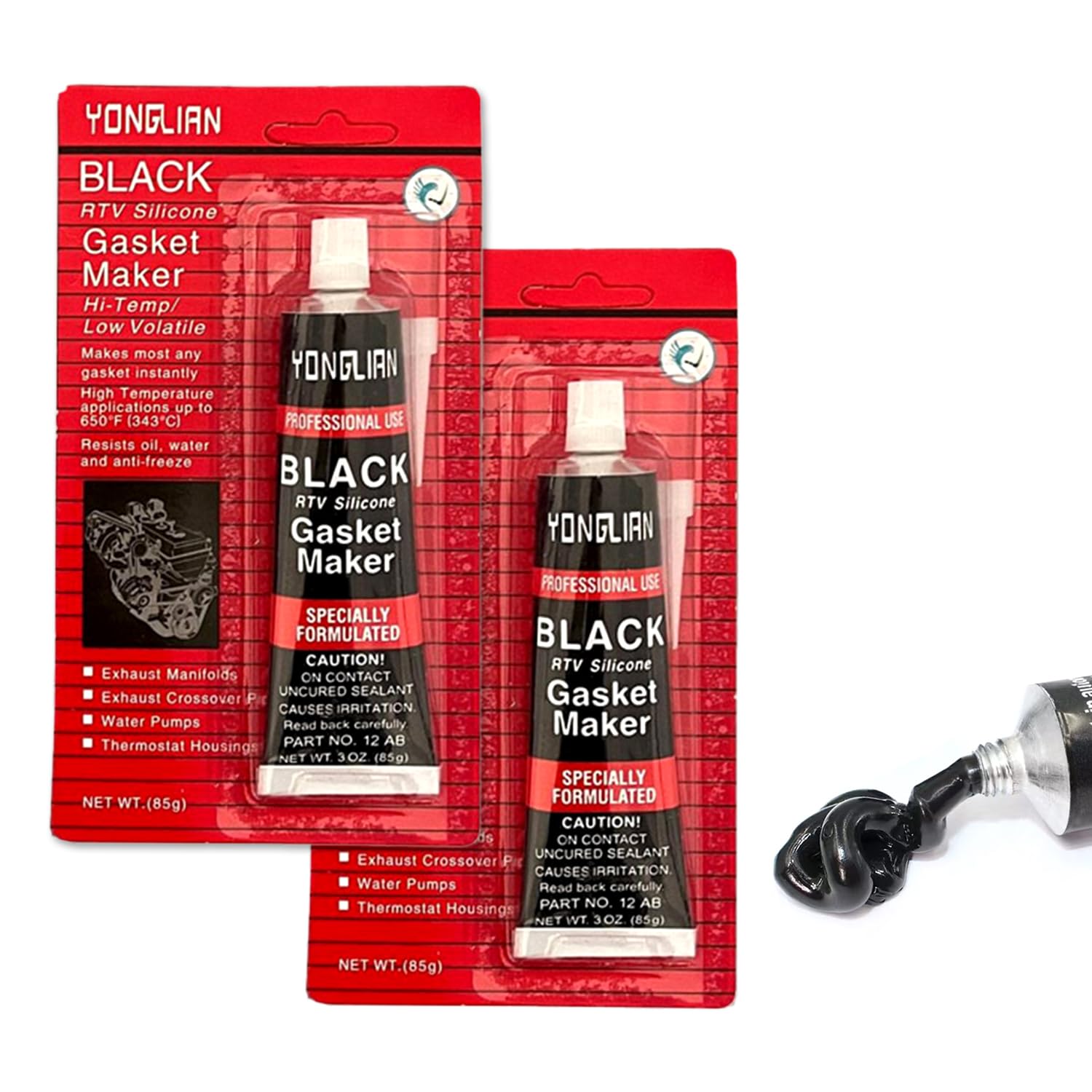 SFNN 2x85g Dichtmasse Motor,Auspuff Dichtmasse,Zylinderkopfdichtung Dichtmittel, Dichtsilikon Dichtungsmasse,Kühlerdichtmittel,Getriebe Motor Dichtung Ölwanne für Autos Motorräder Reparatur (Schwarz) SFNN 2x85g Dichtmasse Motor,Auspuff Dichtmasse,Zylinderkopfdichtung Dichtmittel, Dichtsilikon Dichtungsmasse,Kühlerdichtmittel,Getriebe Motor Dichtung Ölwanne für Autos Motorräder Reparatur (Schwarz) von SFNN